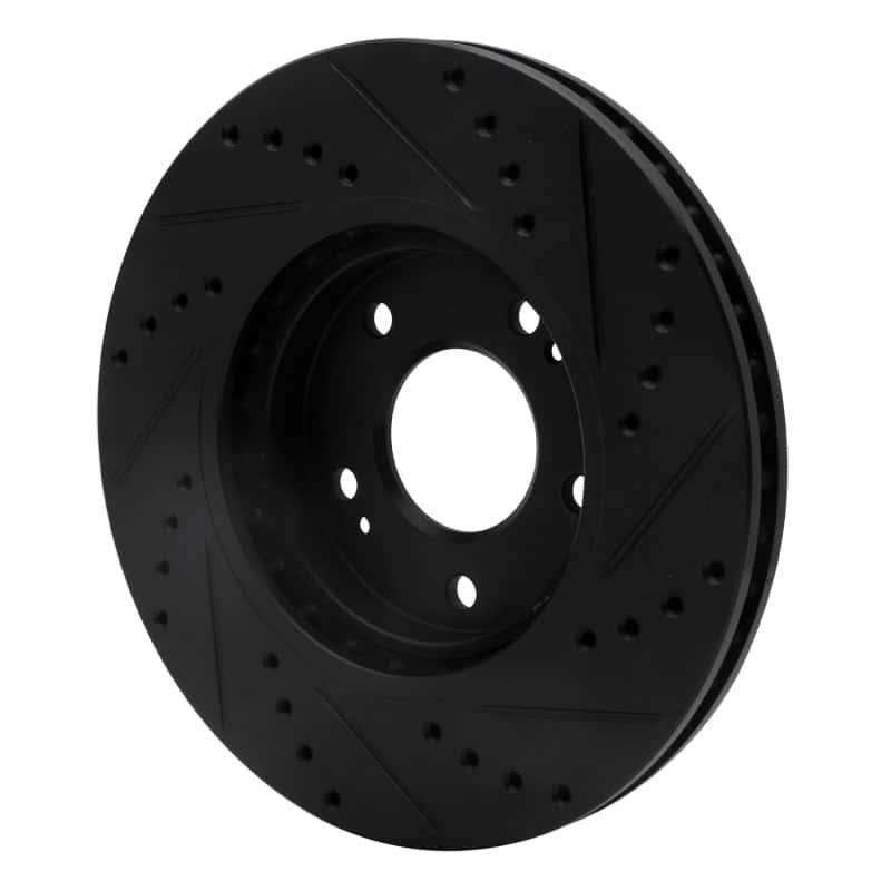 R1 Concepts — R1 01-06 Hyundai Santa Fe Front Left Drilled & Slotted Black Brake Rotor
R1 Brake Rotor Drill - view 4