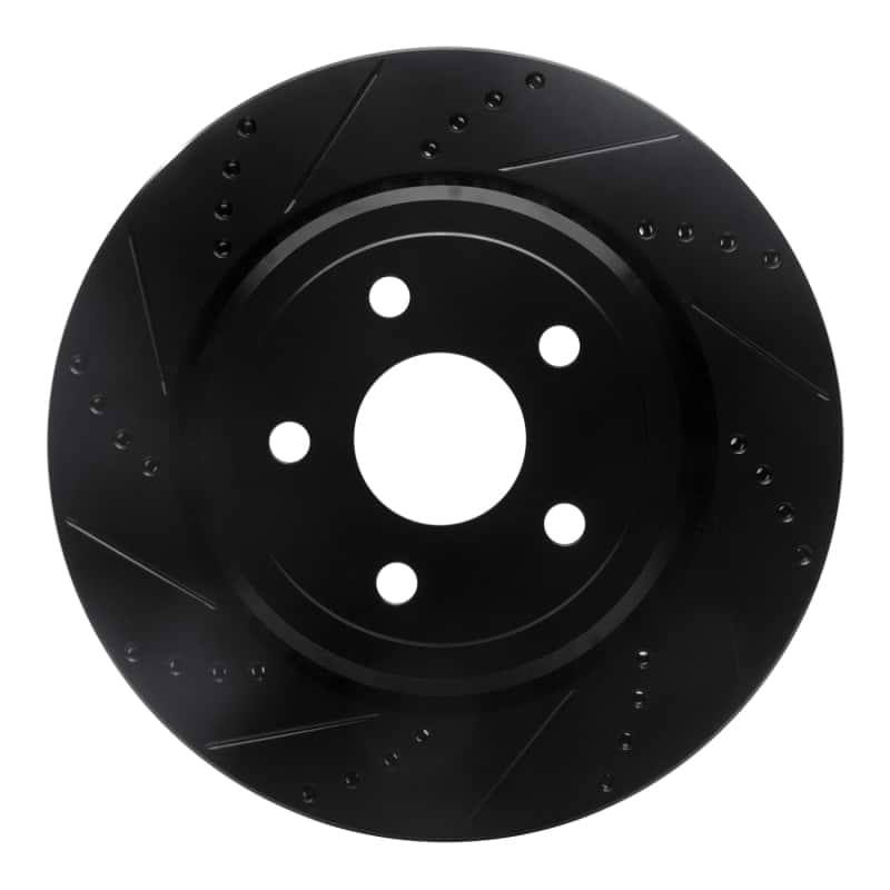 R1 Concepts — R1 2012-2025 Dodge Durango Rear Left Drilled & Slotted Black Brake Rotor
R1 Brake Rotor Drill - view 1