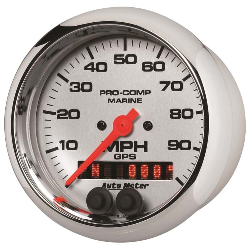 AutoMeter — Autometer Marine Chrome 3-3/8in 100MPH GPS Speedometer Gauge
3.4" SPD GPS 100 MC - view 5