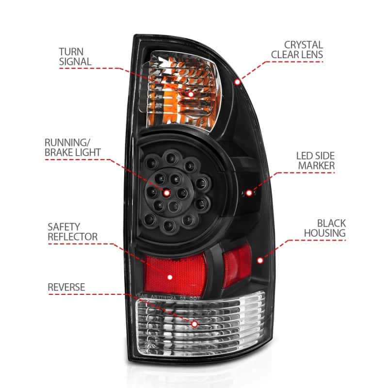 ANZO — ANZO 2005-2015 Toyota Tacoma LED Taillights Black
TailLightSet - view 6