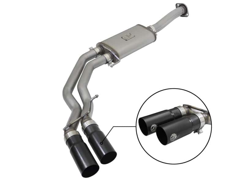 aFe — aFe Rebel Exhausts 3in SS Cat-Back 15-16 Ford F-150 EcoBoost V6 2.7/3.5L V8 5.0L w/ Black Tips
Cat-Back Exhaust - view 1