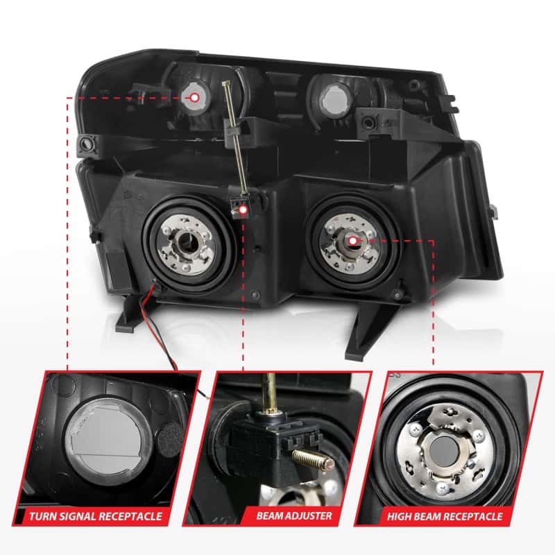 ANZO — ANZO 04-12 GM Colorado/Canyon/I-Series Crystal Headlights - w/ Light Bar Black Housing 4pcs
Head Light Set
HdLtSet - view 5