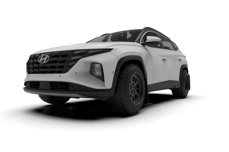 Rally Armor — Rally Armor 22-24 Hyundai Tucson Black UR Mud Flap w/White Logo
Mud Flap - view 3
