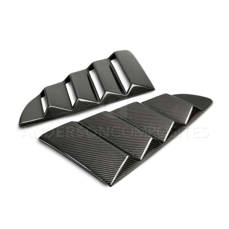 Anderson Composites — Anderson Composites 2015-2017 Ford Mustang Type-V Style Window Louvers - Vented - view 1