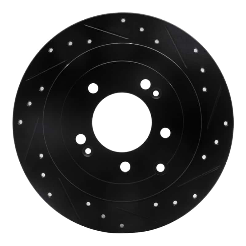R1 Concepts — R1 16-22 Hyundai Tucson Rear Right Drilled & Slotted Black Brake Rotor
R1 Brake Rotor Drill - view 1