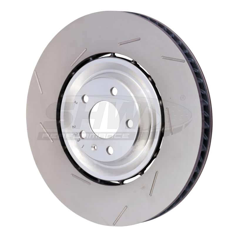 SHW Performance — SHW 15-18 Porsche Macan Turbo w/19in Wheel/Perf Package Left Frt Slotted LW Brake Rotor (95B615301P) - view 2
