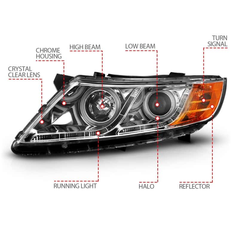 ANZO — ANZO 2011-2013 Kia Optima Projector Headlights w/ Halo Chrome (CCFL)
Head Light Set
HdLtSet - view 5