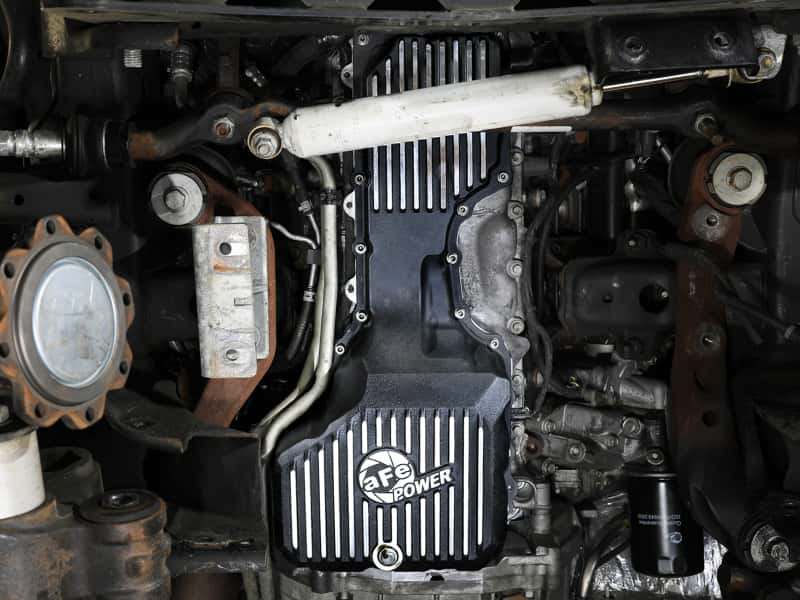 aFe — aFe 17-19 GM Diesel V8-6.6L L5P Engine Oil Pan w/ Machined Fins
Engine Oil Pan - view 6