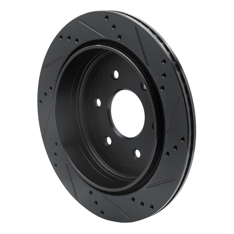 R1 Concepts — R1 10-24 Infiniti QX56 Rear Left Drilled & Slotted Black Brake Rotor
R1 Brake Rotor Drill - view 4