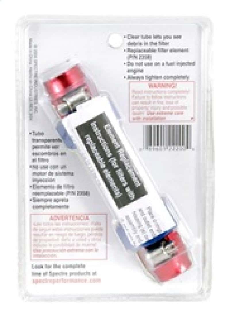 Spectre — Spectre Pro-Plumbing Fuel Filter 3/8in. - Red/Blue
Pro-Plumb Fuel Filte
Fuel Filter - view 4