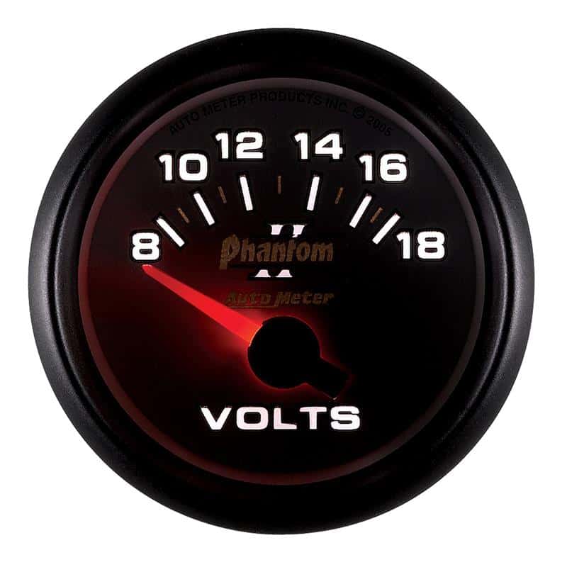 AutoMeter — Autometer Phantom II 52.4mm Short Sweep Electronic 8-18 Volts Voltmeter Gauge
2-1/16" VOLTMETER, 8 - view 3