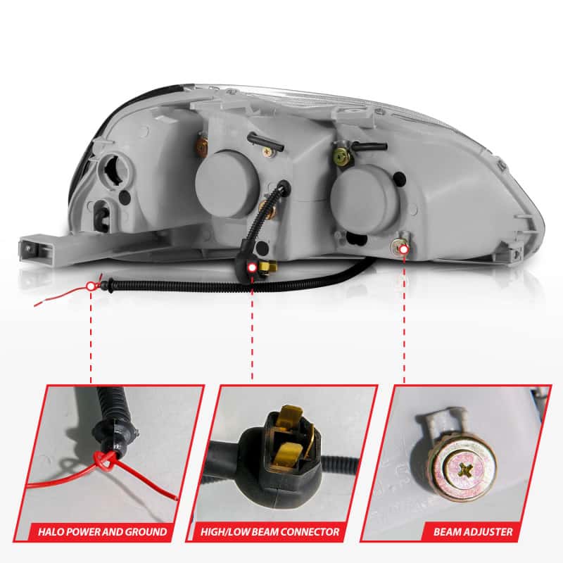 ANZO — ANZO 1996-1998 Honda Civic Projector Headlights w/ Halo Black
Head Light Set
HdLtSet - view 12