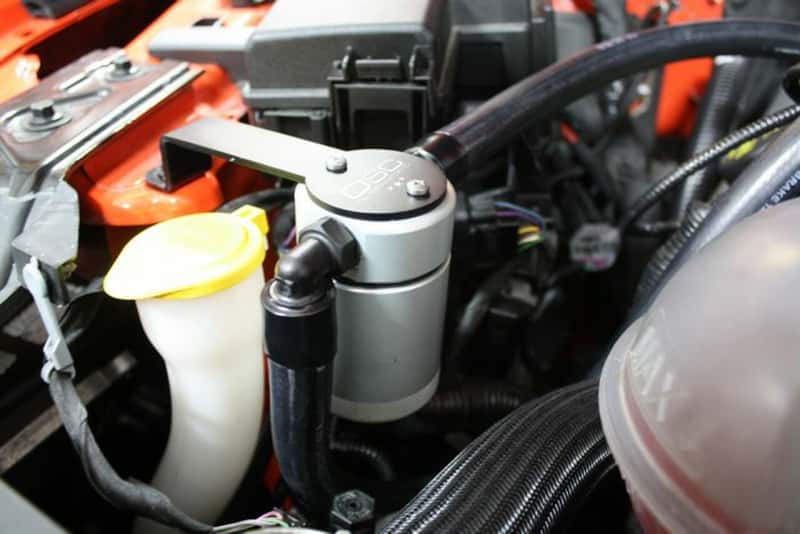 J&L — J&L 15-23 Ford Mustang GT/15-20 Ford Mustang GT350 Passenger Side Oil Separator 3.0 - Clear Anodized
Oil Separator - view 3