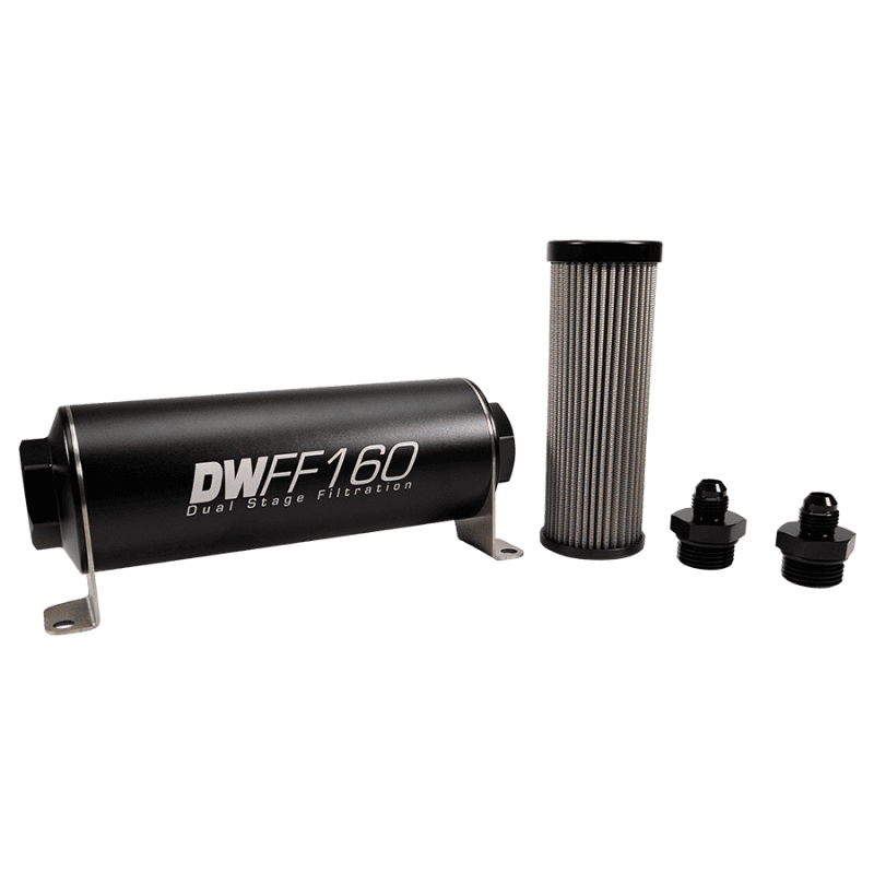 DeatschWerks — DeatschWerks Stainless Steel 6AN 10 Micron Universal Inline Fuel Filter Housing Kit (160mm)
Filtration - view 1