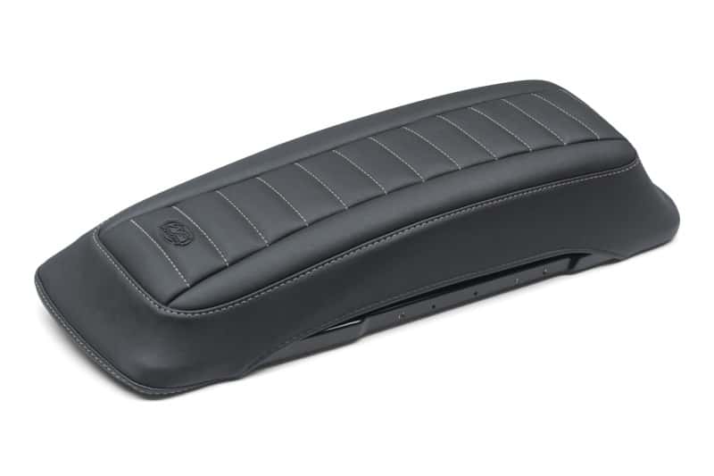 Mustang Motorcycle — Mustang 97-13 HD FL Touring Saddlebag Tour-Pak Lid Covers (Pair) Deluxe - Black w/ Grey Stitching - view 2