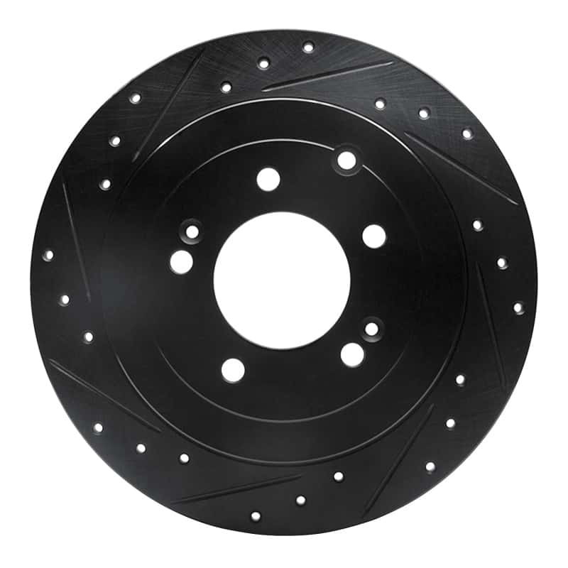 R1 Concepts — R1 16-22 Hyundai Tucson Rear Left Drilled & Slotted Black Brake Rotor
R1 Brake Rotor Drill - view 1
