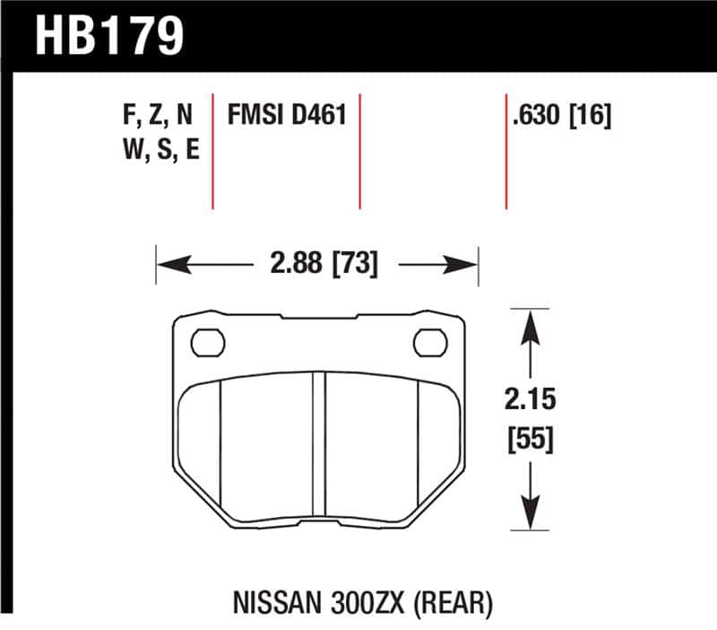 Hawk Performance — Hawk 06-07 WRX Performance Ceramic Street Rear Brake Pads
Disc Brake Pad - view 1