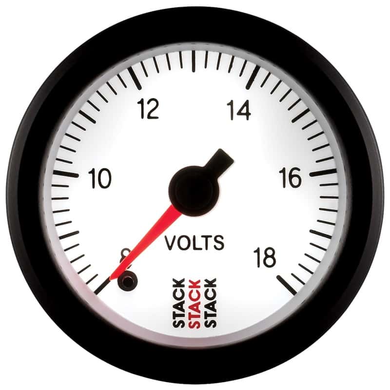 AutoMeter — Autometer Stack 52mm 8-18V Pro Stepper Motor Battery Voltage Gauge - White
Ga Vlt ProStpr W 18v - view 4
