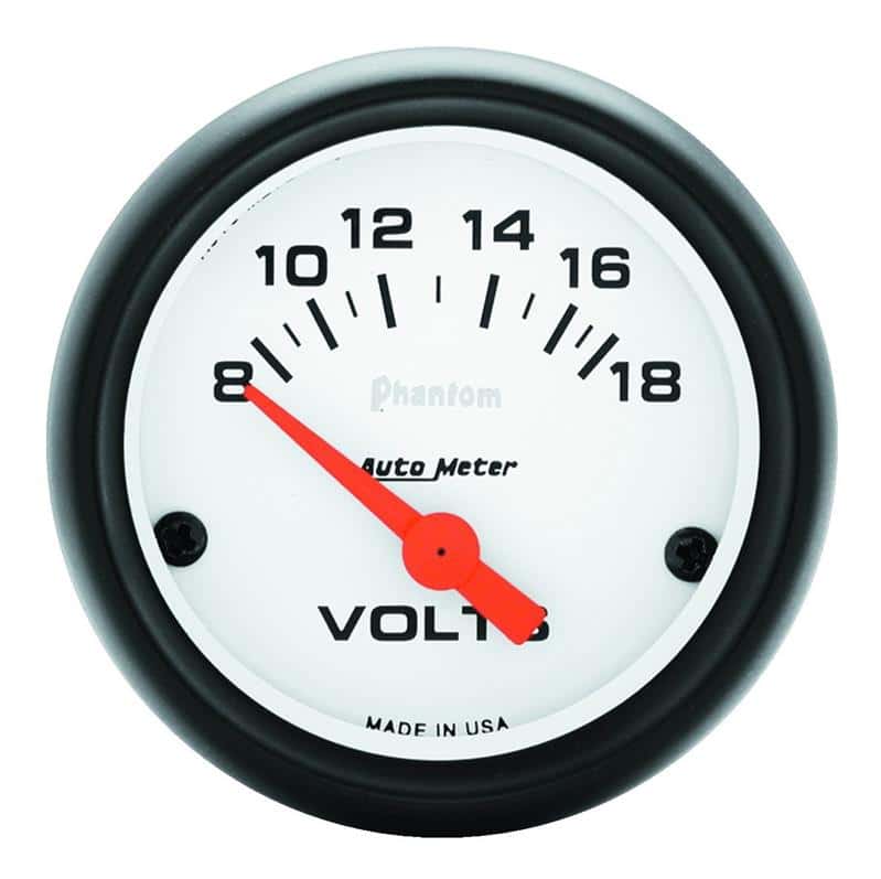 AutoMeter — Autometer Phantom 52mm 8-18V Electronic Voltmeter Gauge
2" VOLTMETER, 8-18 V - view 2