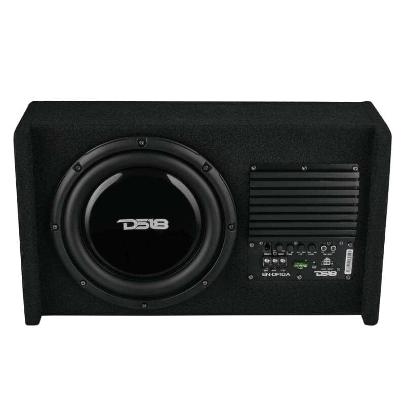 DS18 — DS18 Single 10in Shallow Subwoofer & Enclosure 300 Watt RMS Downfiring Sealed Black Carpet Amplified - view 7