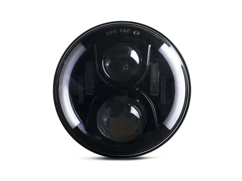 Raxiom — Raxiom 97-18 Jeep Wrangler TJ & JK 6-LED Headlights w/ Partial Halo- Blk Housing (Clear Lens)
Headlights - view 4