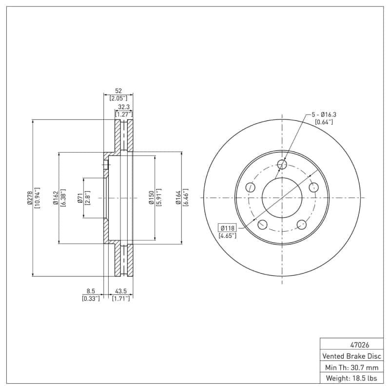 DFC — DFC 90-97 Buick Park Avenue Front GeoSPEC Coated Rotor
DFC Brake Rotor - view 6