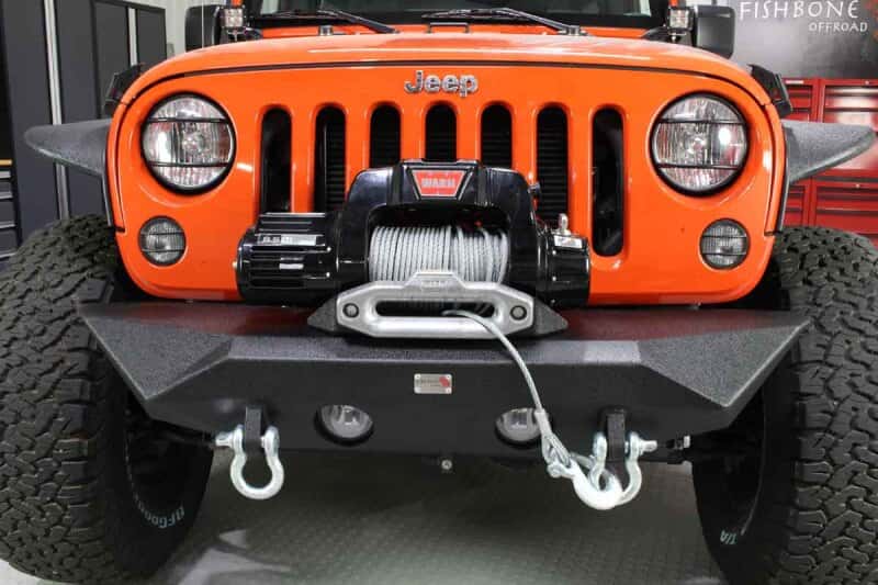 Fishbone Offroad — Fishbone Offroad 07-18 Jeep Wrangler JK Rubicon Unlimited Steel Front Bumper - Blk Txtrd Powdercoat - view 10
