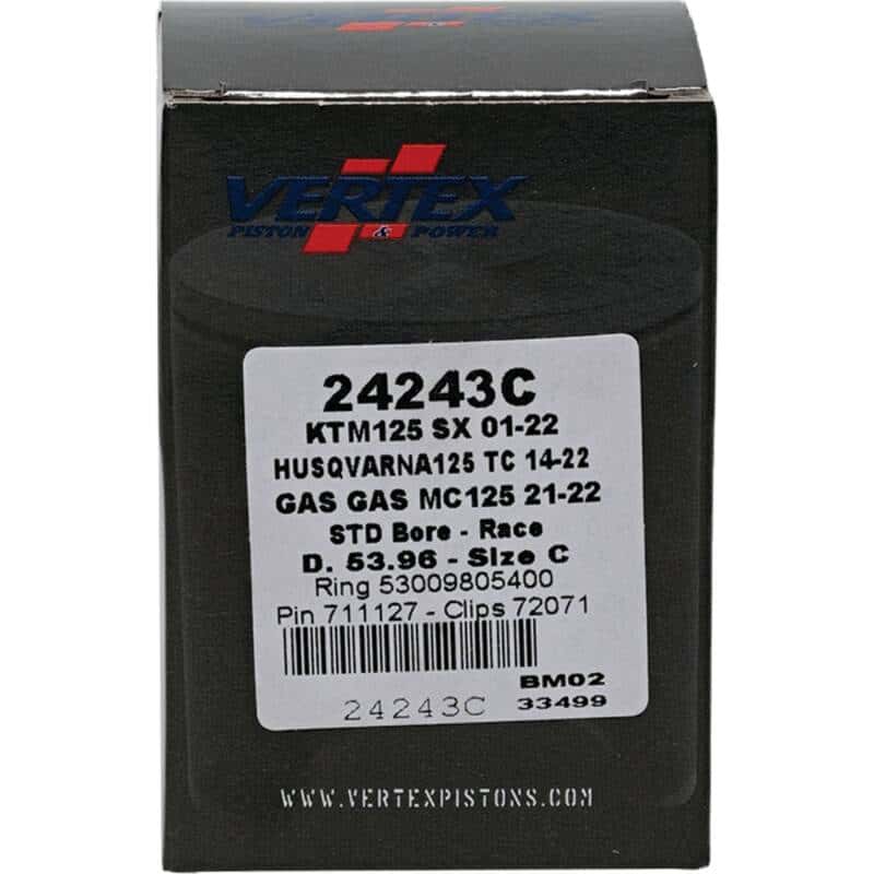 Vertex Pistons — Vertex Piston 01-16 KTM 125 EXC 125cc Cast Race Piston Kit - view 4