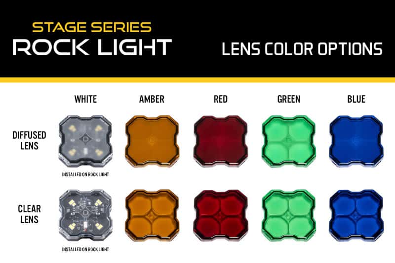 Diode Dynamics — Diode Dynamics Stage Series Rock Lights - White Clear Lens - view 5