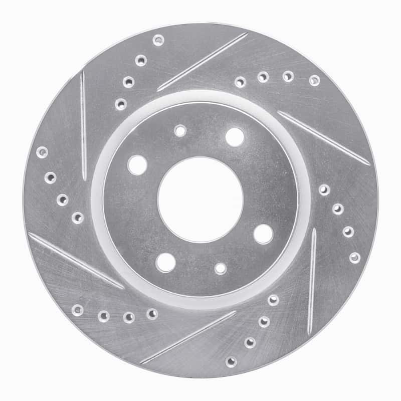 R1 Concepts — R1 14-20 Peugeot 2008 (Mexico) Rear Left Drilled & Slotted Silver Brake Rotor - view 1