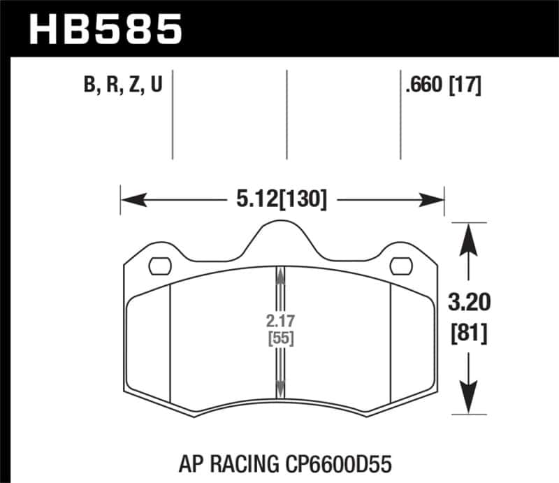Hawk Performance — Hawk AP Racing CP 6600 DTC-70 Race Brake Pads
Disc Brake Pad - view 2