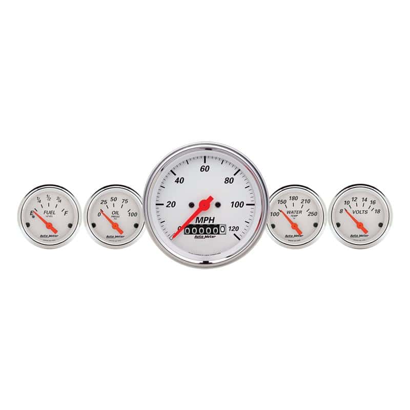 AutoMeter — Autometer Arctic White 3-3/8in Electric Speedometer with Wheel Odometer/ 2-1/16in Oil Pressure
GA KT 5PC E SPD AW - view 2