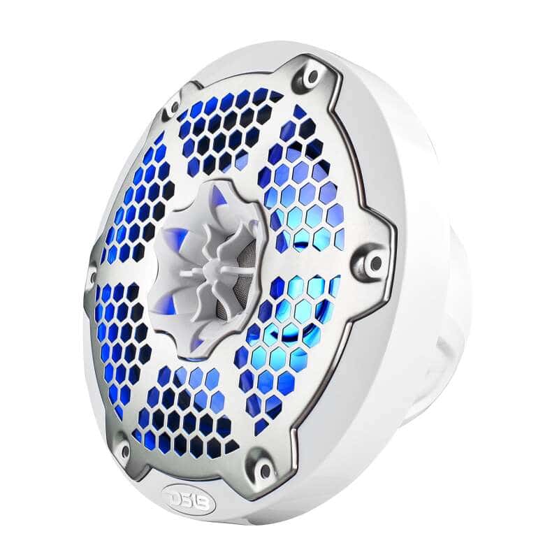 DS18 — DS18 NXL-M Series Speaker w/ RGB LED Lights 6.5in 2-Way 100 Watts RMS 4 ohm White w/ Cover - view 6