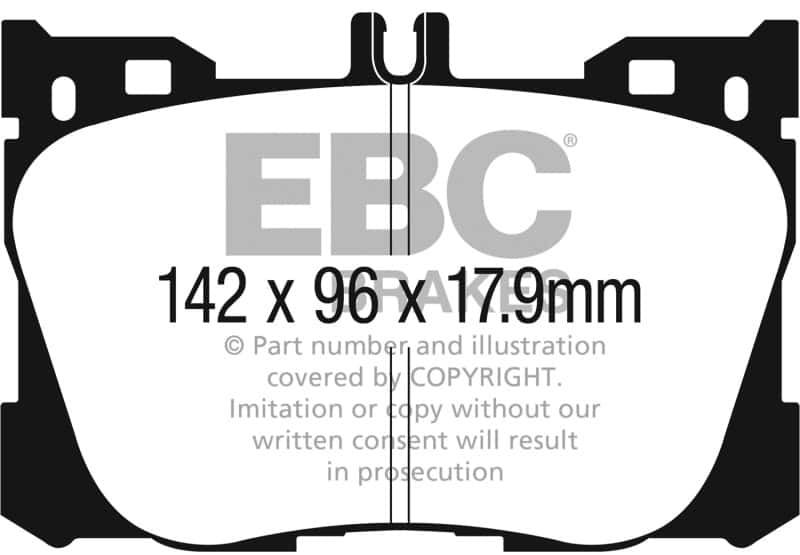 EBC — EBC 2017+ Mercedes-Benz E300 (W213) 2.0L Turbo Redstuff Front Brake Pads
Disc Brake Pad - view 1
