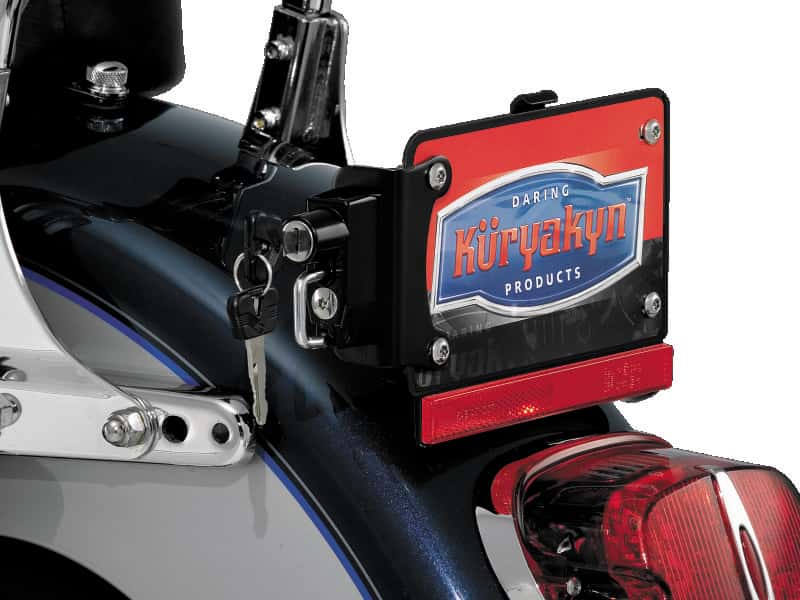 Kuryakyn — Kuryakyn License Plate Helmet Lock With Mount Black - view 2