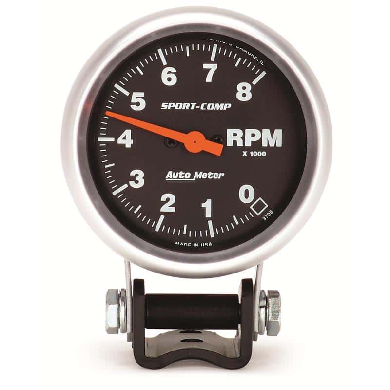 AutoMeter — Autometer Standard 2-5/8in 8,000 RPM Pedestal Mount Tachometer Sport Comp
2-5/8" TACH, 8,000 R - view 2