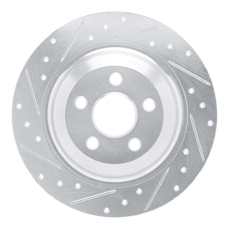 R1 Concepts — R1 22-25 Ford Maverick Rear Right Drilled & Slotted Silver Brake Rotor - view 5