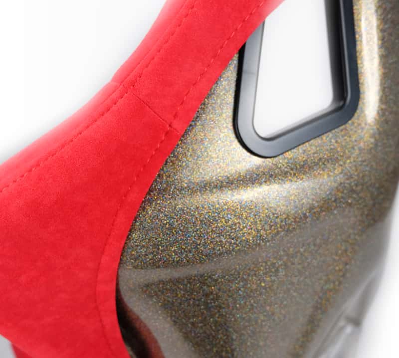 NRG — NRG FRP Bucket Seat ULTRA Edition - Large (Red Alcantara/Gold Glitter Back) - view 10