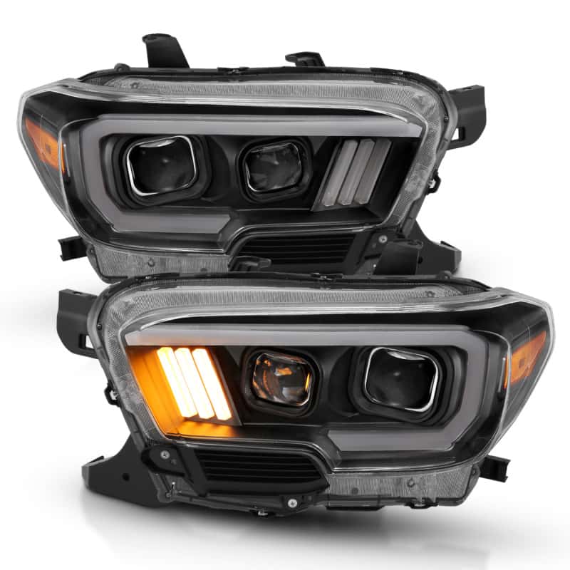 ANZO — ANZO 2016-2017 Toyota Tacoma Projector Headlights w/ Plank Style Design Black/Amber w/ DRL
Projector Headlights
Head Light Set - view 4