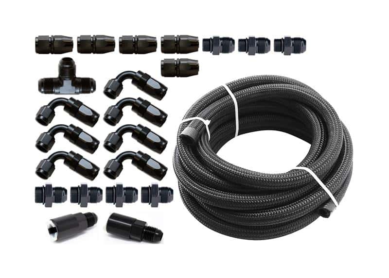 Torque Solution — Torque Solution Braided Fuel Line Kit for -6 Aeromotive FPR & Flex Fuel Kit - 02-14 Subaru WRX - view 3