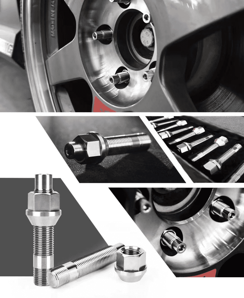 Wheel Mate — Wheel Mate Titanium Wheel Stud Conversion (Raw Ti) - M14x1.25 to M14x1.5 - 74mm - 60deg Lug Nut
whmTIM14C6074R - view 5