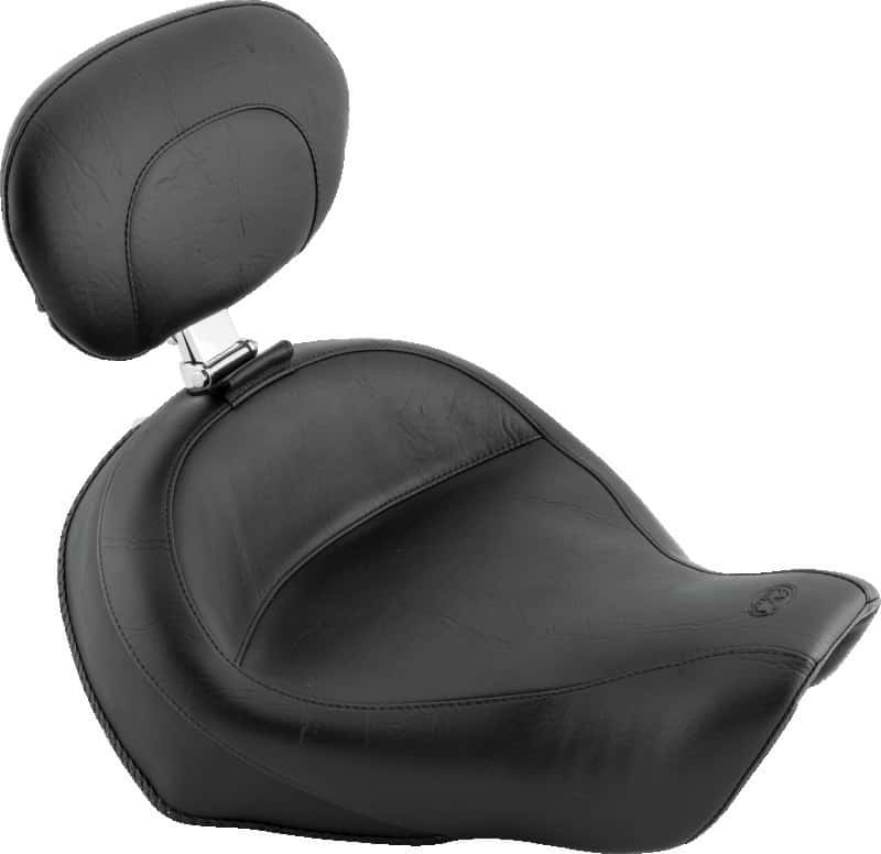 Mustang Motorcycle — Mustang 06-17 Harley Dyna Wide Touring Solo Seat w/ Driver Backrest - Black - view 2