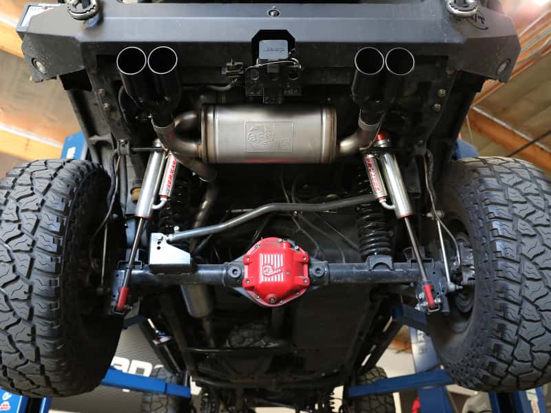 aFe — aFe Vulcan Series 2.5in 304SS Cat-Back Exhaust 07-18 Jeep Wrangler (JK) V6-3.6/3.8L w/ Black Tips
Cat-Back Exhaust - view 3