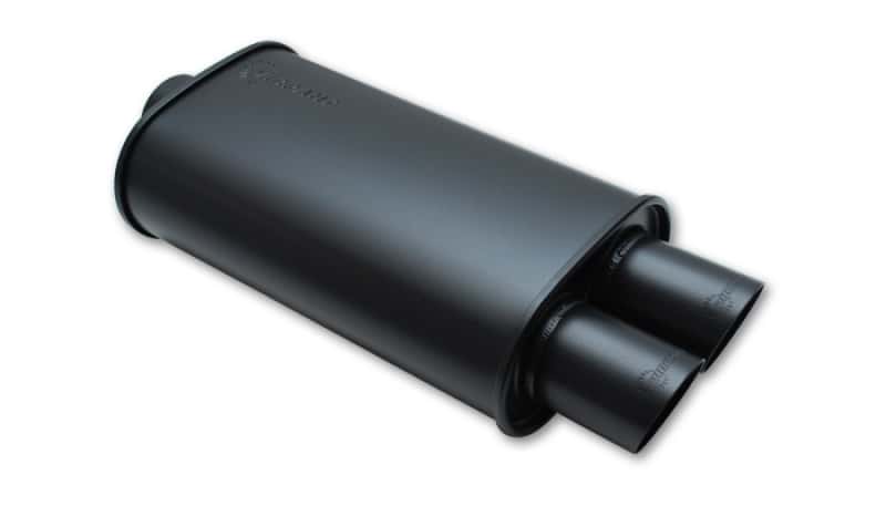Vibrant — Vibrant StreetPower FLAT BLACK Oval Muffler with Dual 3in Outlets - 2.5in inlet I.D.
2.5ID3DualFltBckMuff
2.5"BlkMufflrDualOut
Muffler - view 2