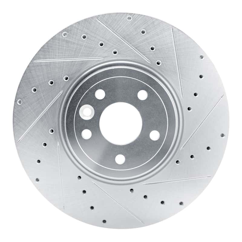 R1 Concepts — R1 16-24 Jaguar XF Front Right Drilled & Slotted Silver Brake Rotor
R1 Brake Rotor Drill - view 1