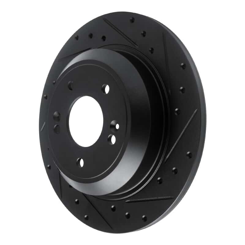 R1 Concepts — R1 18-23 Genesis G70 Rear Right Drilled & Slotted Black Brake Rotor
R1 Brake Rotor Drill - view 2