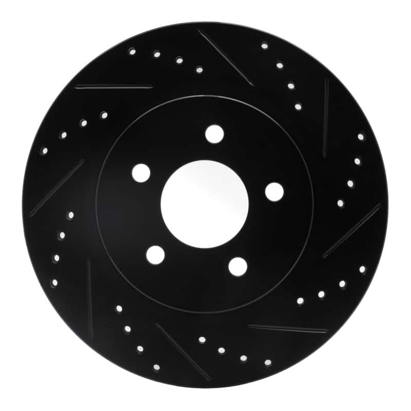 R1 Concepts — R1 05-14 Ford Mustang Rear Right Drilled & Slotted Black Brake Rotor
R1 Brake Rotor Drill - view 1