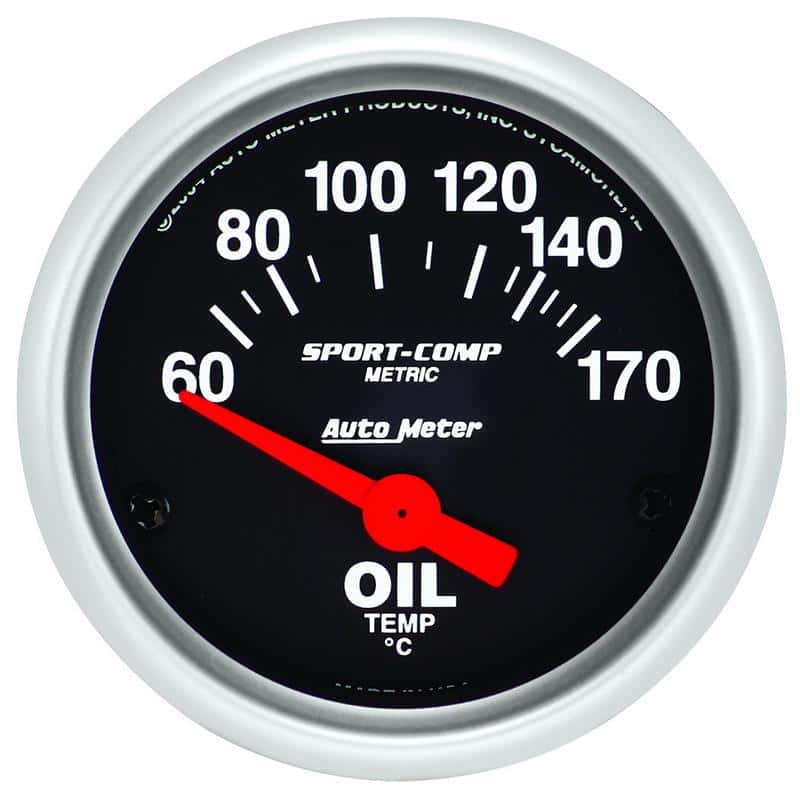 AutoMeter — Autometer Sport-Comp 52mm 60-170 Degree Short Sweep Electronic Oil Temperature Gauge
2" OIL TEMP, 60-170 - view 2