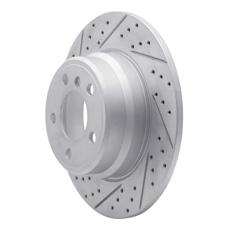 R1 Concepts — R1 00-06 BMW X5 Rear Left Drilled & Slotted Geo-Carbon Rotor - view 2