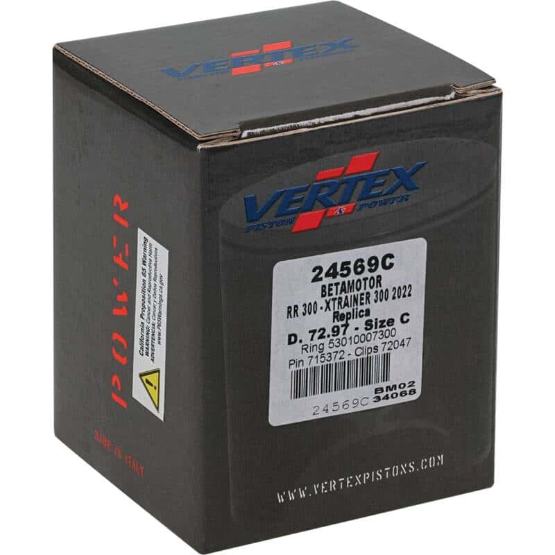 Vertex Pistons — Vertex Piston 22-24 Beta RR 2T 300 300cc Cast Replica Piston Kit - view 5